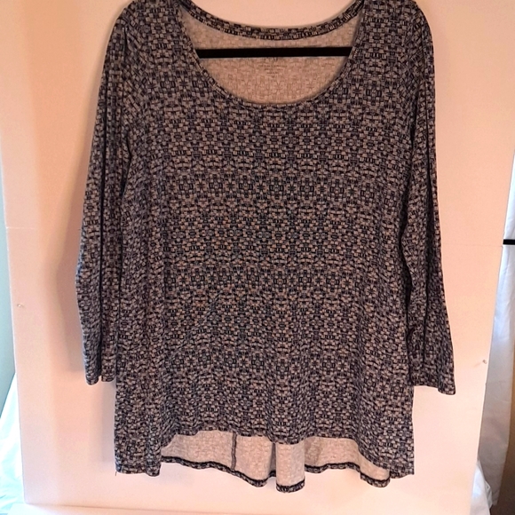 J. Jill Tops - Pure Jill back tie tunic in navy print. Size medium.